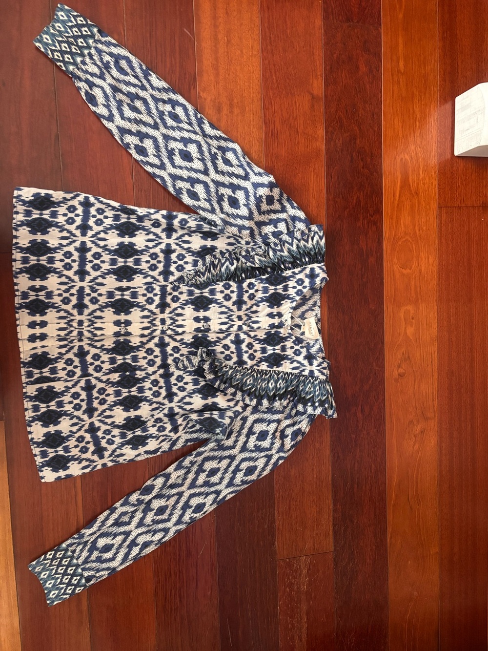 Sezane Boby Shirt Bleu Écru - Size 38
